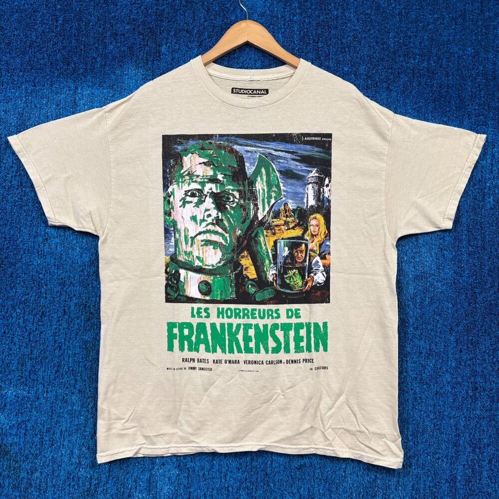 Frankenstein Les Horrous Horror Novel Yellow T-Shirt Size Extra Large